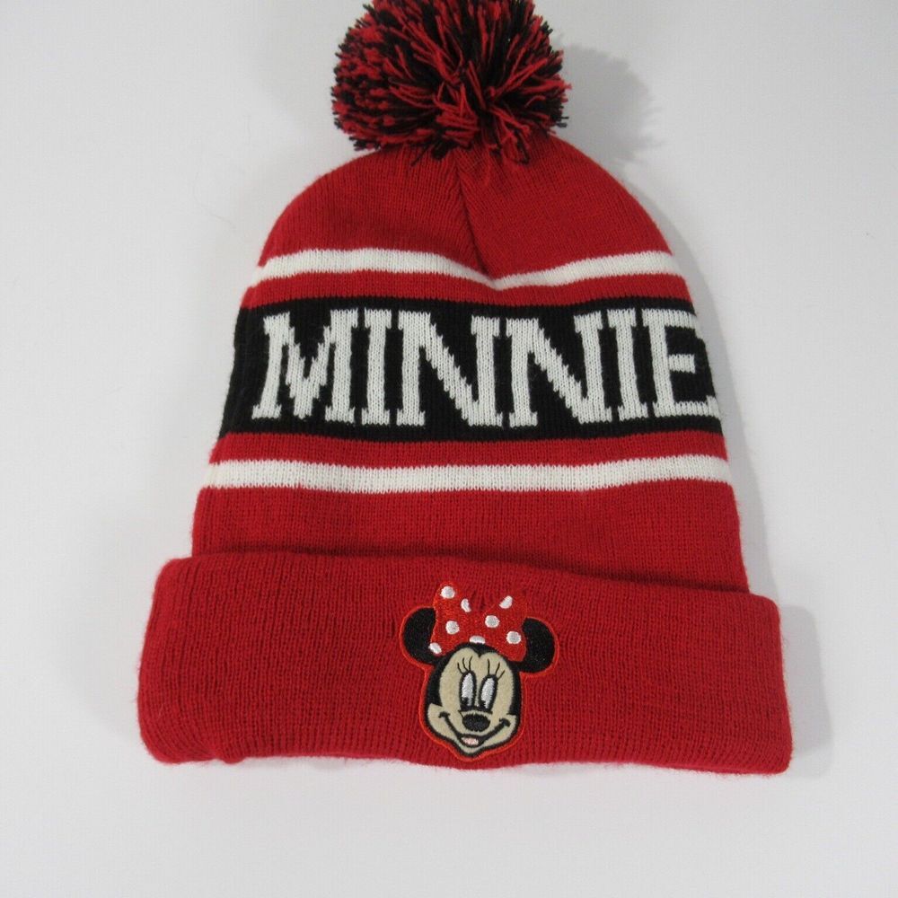 Disney Minnie Mouse Pom‎ Beanie Winter Cap Hat One Size